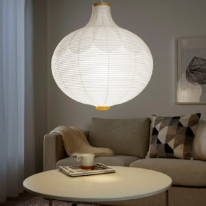 RISBYN – Elegant Rice Paper Lamp Shade with Steel Holder